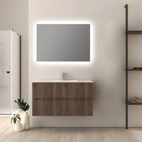 Mobile da bagno Noce 100 cm cannettato Riga