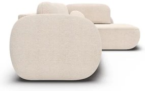 Divano letto angolare con contenitore a L OLBIA, angolo destro, beige