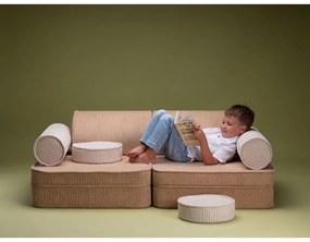 Divano per bambini marrone chiaro con rivestimento in velluto a coste 132 cm Settee – Wigiwama