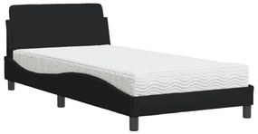 Letto con materasso nero 100x200 cm in tessuto