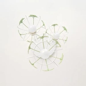 Lampadario a sospensione per bambini STARS 3xE27/15W/230V verde/bianco