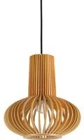 Sospensione Industrial-Minimal Citrus-2 Legno Marrone 1 Luce E27