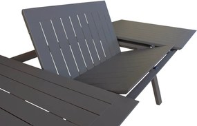 SPLENDOR - set tavolo in alluminio cm 200/300 x 110 x 75 h con 8 poltrone Splendor