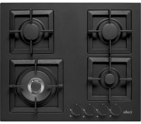 Piano cottura 4 fuochi ELLECI nero griglie in ghisa