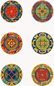 Set di 6 tovagliette rotonde Trinacria