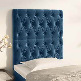 Testiere 2 Pz Blu Scuro 80x7x78/88 Cm İn Velluto /