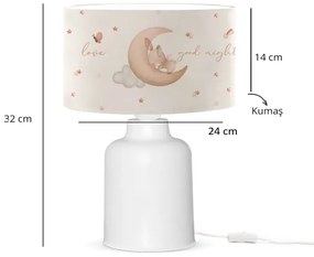 Lampada da comodino per bambini CANDY 1xE27/40W/230V bianca/beige