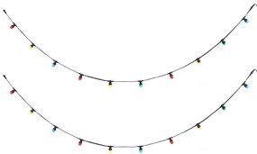 Catena luminosa nera collegabile 10m con spina, 20 luci E27, IP64 - LUBBER