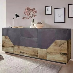 Credenza Alien Sideboard in Legno di Pero e Ardesia - 220 x 43 x 86 cm