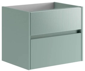 Mobile da bagno sospeso sotto lavabo L 59.5 x H 50 x P 45.5 cm verde laccato opaco, 2 cassetti Niwa