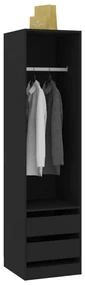 Armadio con cassetti nero 50x50x200 cm in truciolato