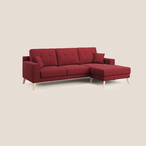 Danish divano angolare REVERSIBILE in tessuto morbido impermeabile T02 rosso