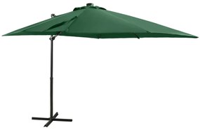 Ombrellone A Sbalzo Con Palo E Luci A Led Verde 250 Cm /