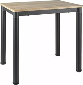 Tavolo Damar in finitura rovere artisan con struttura in metallo nero opaco – 80x60x75 cm