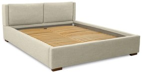 Letto matrimoniale imbottito beige con doghe in legno 180x200 cm Dreamer - Scandic