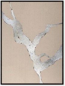 Quadro su tela dipinto a mano con cornice Wild Horizon Silver