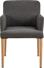 Sedia da pranzo grigia in imbottito con braccioli Zoe – Actona