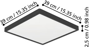 Eglo 901305-LED Plafoniera FUEVA LED/17,5W/230V 2700/4000/6500K 39x39cm nera