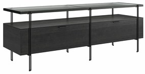 Tavolo TV nero in rovere 140x50 cm Wainwright - Støraa