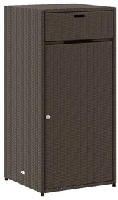 Armadietto portaoggetti giardino marrone 55x55x111cm polyrattan
