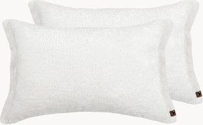 Cuscini in ciniglia fatti a mano Orchid, set di 2