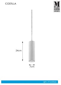 Markslöjd 108465 - Lampadario a sospensione con filo COSTILLA 1xGU10/7W/230V bianco