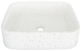 Lavabo da appoggio rettangolare in cemento L 45 x H 12 x P 38 cm bianco