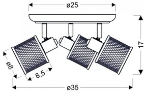 Faretto CANABERA 3xE14/40W/230V