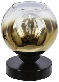 Lampada da tavolo nera con paralume in vetro (altezza 18 cm) Nubia - Candellux Lighting