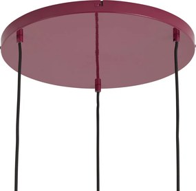 Lampada a sospensione retrò color prugna con paralume in metallo 3 luci - Ophelia