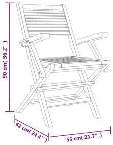 Set da Pranzo per Giardino 5 pz in Legno Massello di Teak