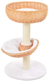 Albero Per Gatti Con Tiragraffi İn Legno Di Salice Naturale /