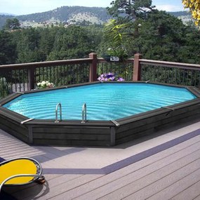 Piscina fuori terra rigida GRE KPCOV66 L int 6.18 m x 3.4 m  H 1.24 m