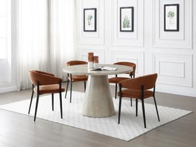 Tavolo da pranzo 4 persone in MDF Effetto travertino Beige - LARIOZA di PASCAL MORABITO