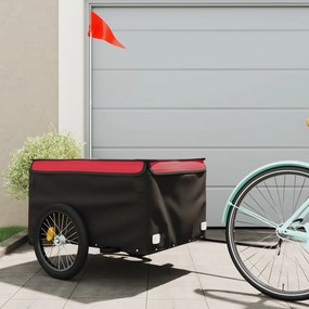 Rimorchio Da Bici Nero E Rosso 45 Kg İn Ferro /