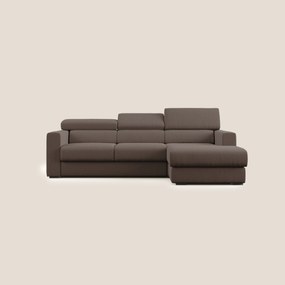 Dylan divano angolare con pouf estraibile poggiapiedi in tessuto simil cotone impermeabile T13
