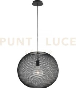 Lampadario a sospensione rete in metallo esedra nera 1 luce attacco...