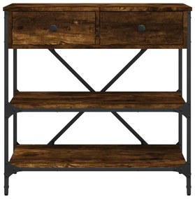 Tavolino consolle rovere fumo 75x34,5x75cm legno multistrato