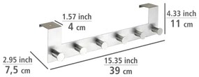 WENKO 22804100-Appendiabiti CELANO 39x11 cm inox/argento