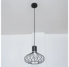 Lampadario sospeso con cavo SOLANO 1xE27/15W/230V nero/cromo lucido