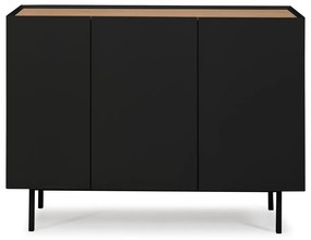 Cassettiera bassa in rovere decorato in nero-naturale 110x85 cm Arista - Teulat