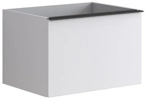 Mobile da bagno sotto lavabo Pixel plain bianco laccato opaco L 60 x H 40 x P 45.5 cm 1 cassetto, lavabo non incluso