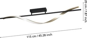 Eglo 902134-LED Plafoniera CONAPRATO LED/20W/230V 2700/4000/6500K nero/oro