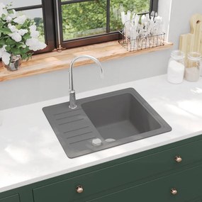Lavello Da Cucina İn Granito Vasca Singola Grigio /