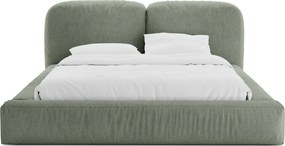Letto matrimoniale imbottito verde con contenitore con rete inclusa 200x200 cm Martina – Micadoni