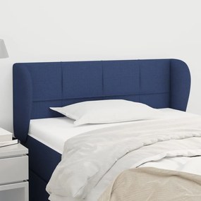 Testiera ad orecchio blu 93x23x78/88 cm in tessuto