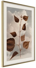 Poster  Leaves in the Clouds  Cornice Quadri Cornice d'oro con passe-partout, Larghezza x Altezza Home decor 20x30