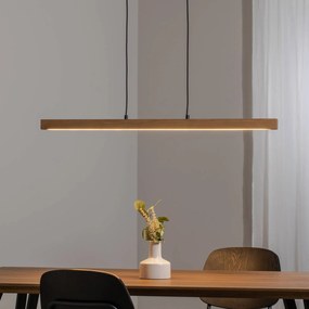 TK Lighting Lampada LED a sospensione Teo, pino, lunghezza 96 cm, legno, travi