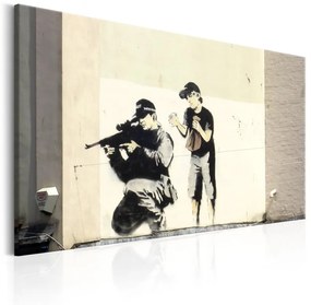 Quadro Sniper and Child by Banksy  Colore Beige, Dimensioni e Misure 60x40