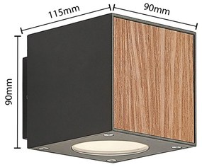 Lucande Cimala applique LED a cubo 11,5 cm